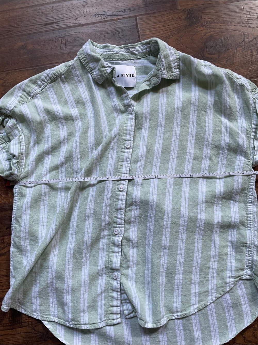 Lola River Mint Green & White Striped Button-Up Shirt - Picture 5 of 7